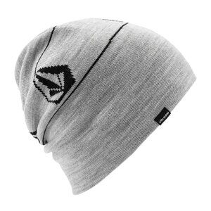 Volcom Heather Gray Knit Beanie • Logo Patch Winter Hat • OS Unisex Snow Skate